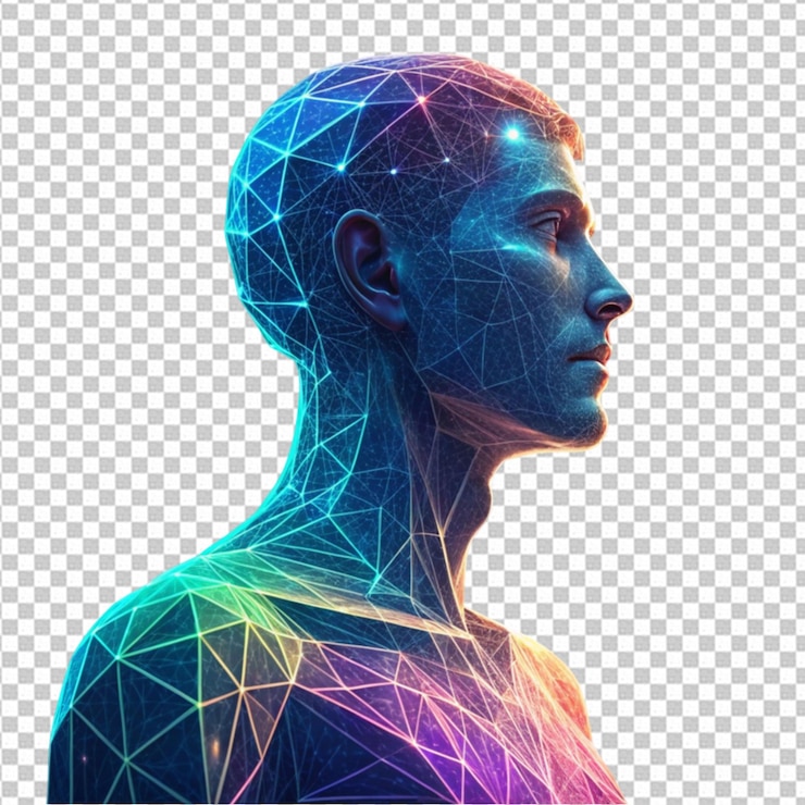 PSD human hologram 3d geometric