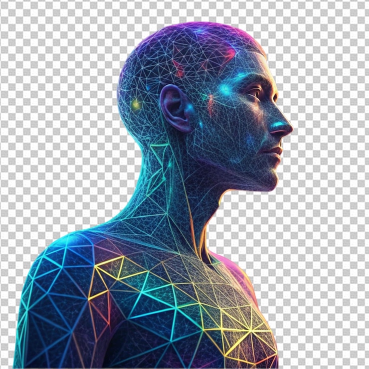 PSD human hologram 3d geometric