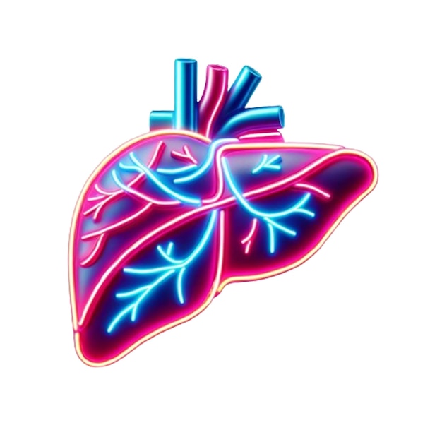 PSD human liver neon art psd