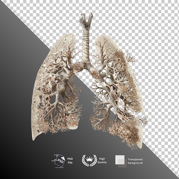 Human lungs isolated on transparent background