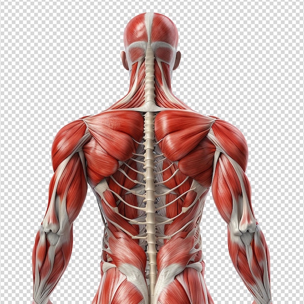 PSD struttura muscolare umana isolata su sfondo trasparente