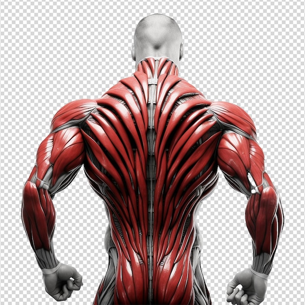 PSD human muscle structure isolated on transparent background