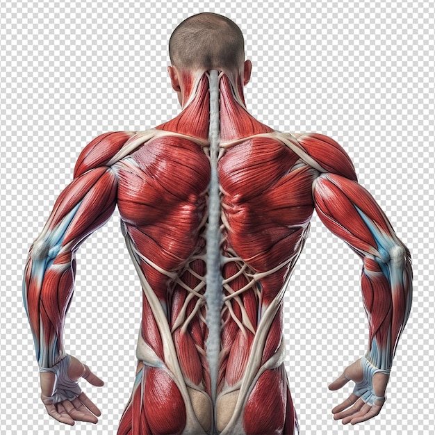 PSD human muscle structure isolated on transparent background