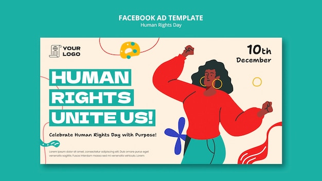 PSD human rights day celebration facebook template