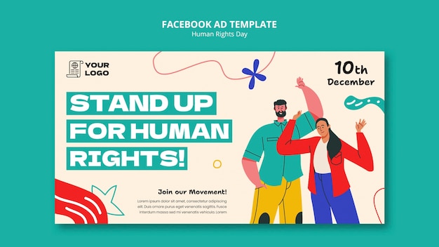 PSD human rights day celebration facebook template