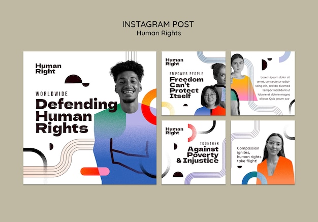 Post su instagram per celebrare la giornata dei diritti umani