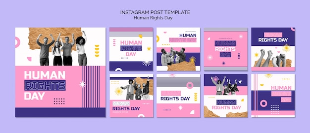 PSD post su instagram per celebrare la giornata dei diritti umani