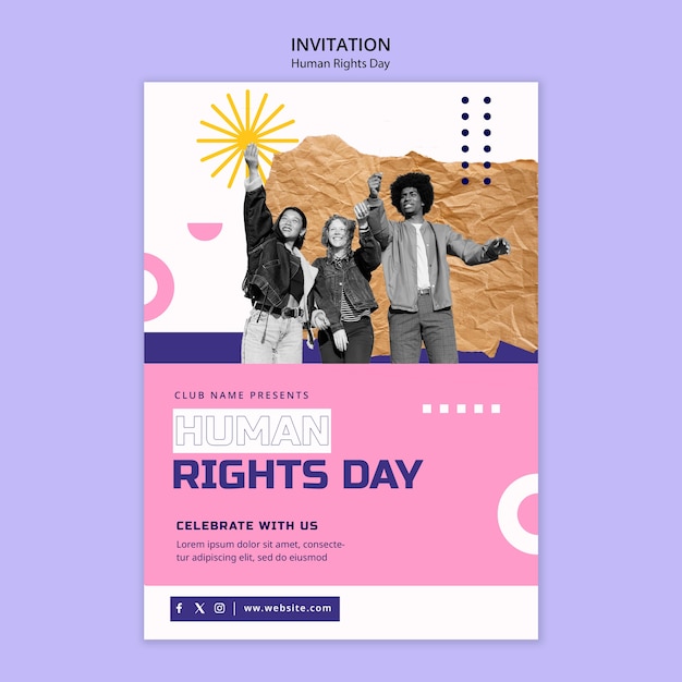 PSD human rights day celebration invitation template