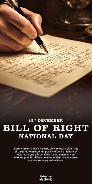PSD note della dichiarazione dei diritti dell'uomo con vecchia penna e carta sul tavolo