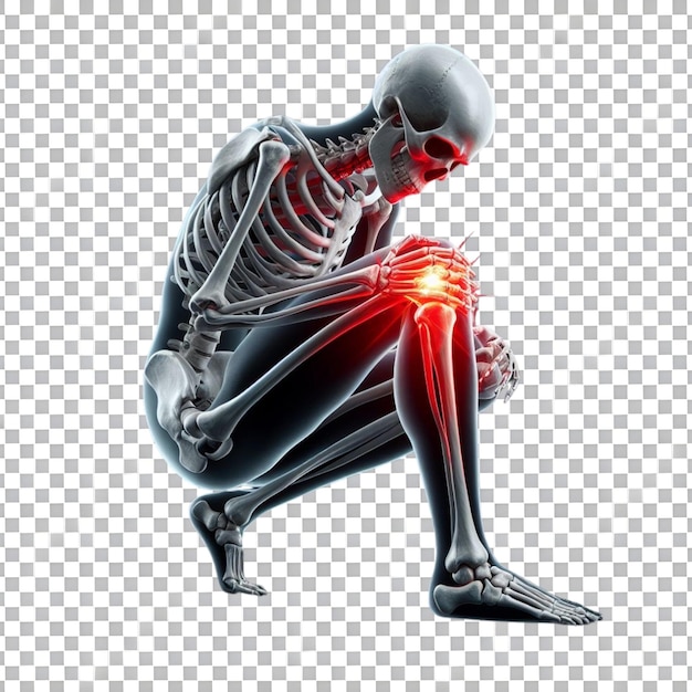 PSD scheletro umano dolore articolare della gamba anatomia 3d rendering