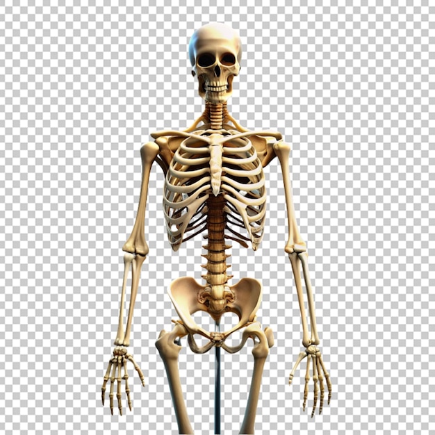 PSD human skeleton on transparent background