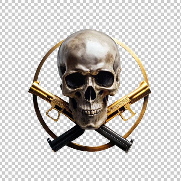 PSD human skull and crossed pistols