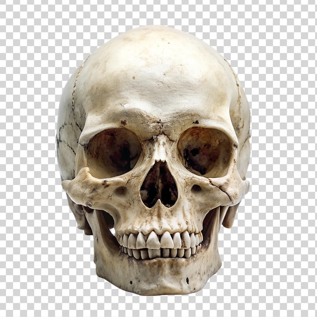 Human skull isolated on transparent background