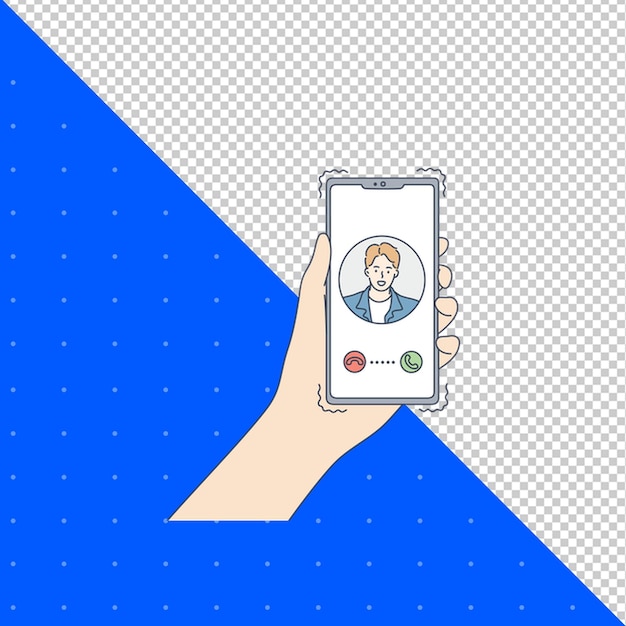 人間が携帯電話で話すコンセプトイラスト PNG 透明な背景