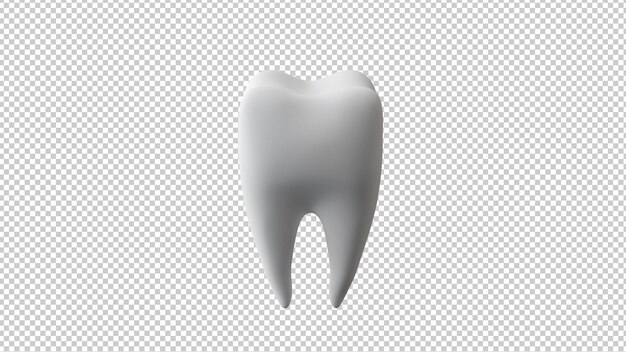 PSD rendering 3d isolato dente umano