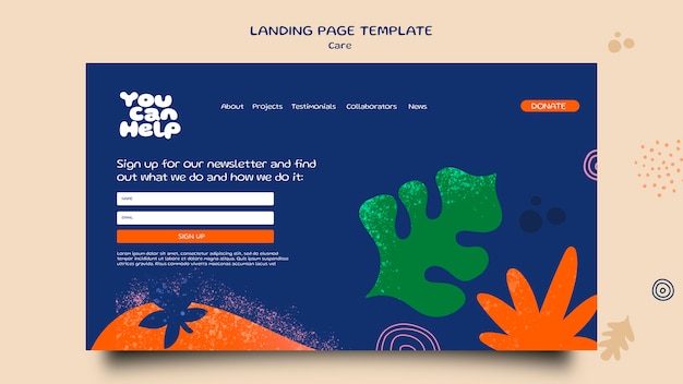 humanitarian aid landing page
