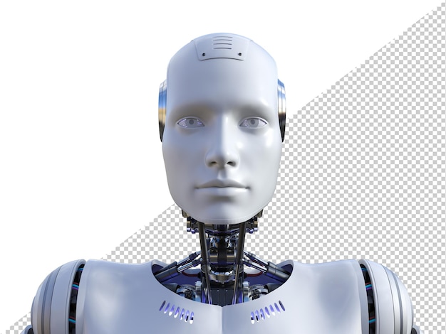 Humanoid male robot isolated 3d render