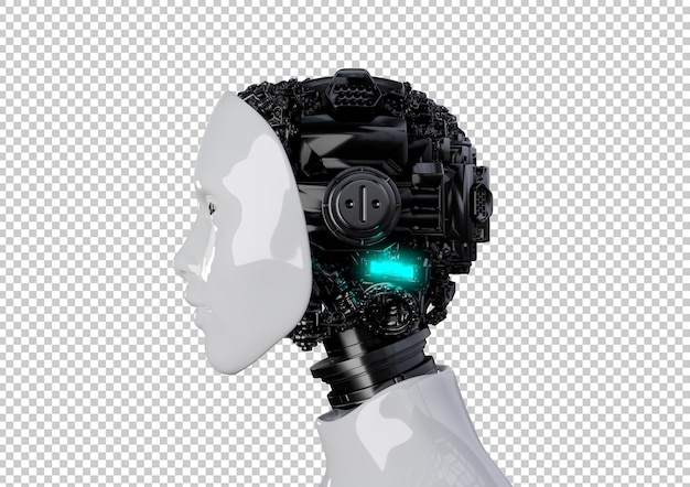 Humanoid robot head with internal cyber mechanical artificial brain technology