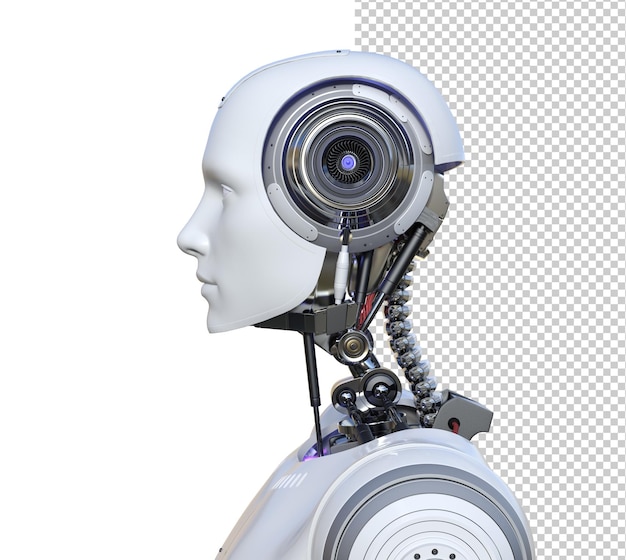 PSD humanoïde mannelijke robot geïsoleerde 3d render