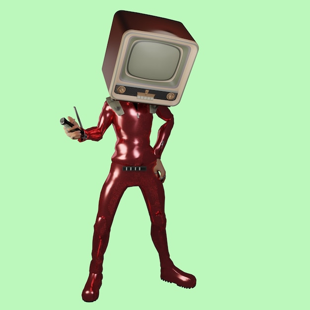 humanoïde retro 3D-rendering