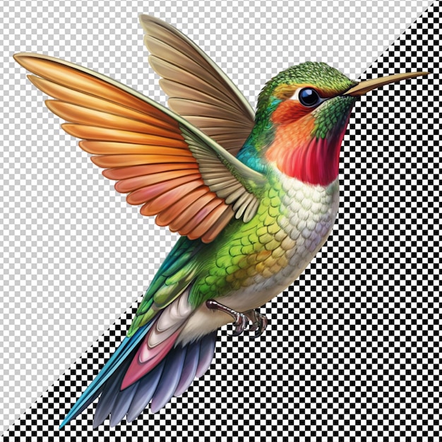 PSD Вектор колибри на прозрачном фоне