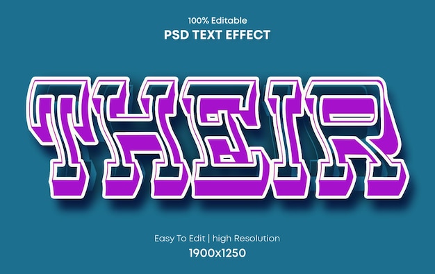 PSD hun psd 3d-teksteffect volledig bewerkbaar hoge kwaliteit