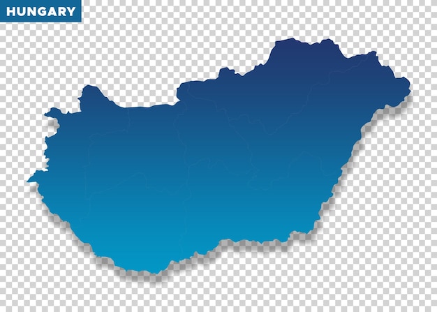 Hungary blue color map on transparent background