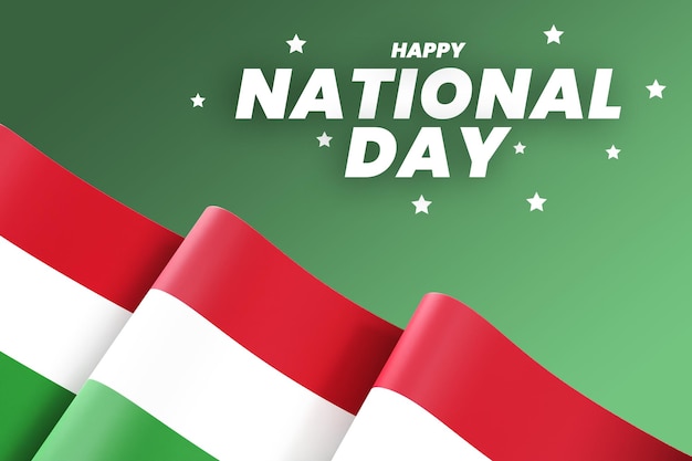 PSD hungary flag design national independence day banner editable text and background