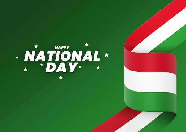 Hungary flag design national independence day banner editable text and background