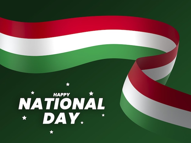 PSD hungary flag element design national independence day banner ribbon psd