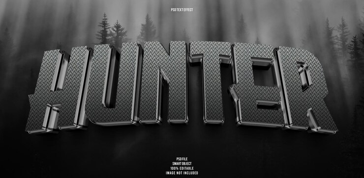 PSD hunter 3d editable text effect