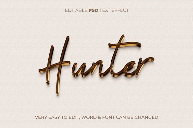 PSD effetto testo hunter 3d