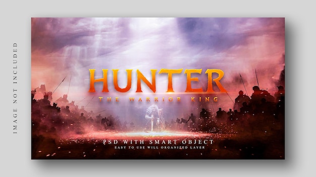 Hunter the warrior king cinematic title text effect