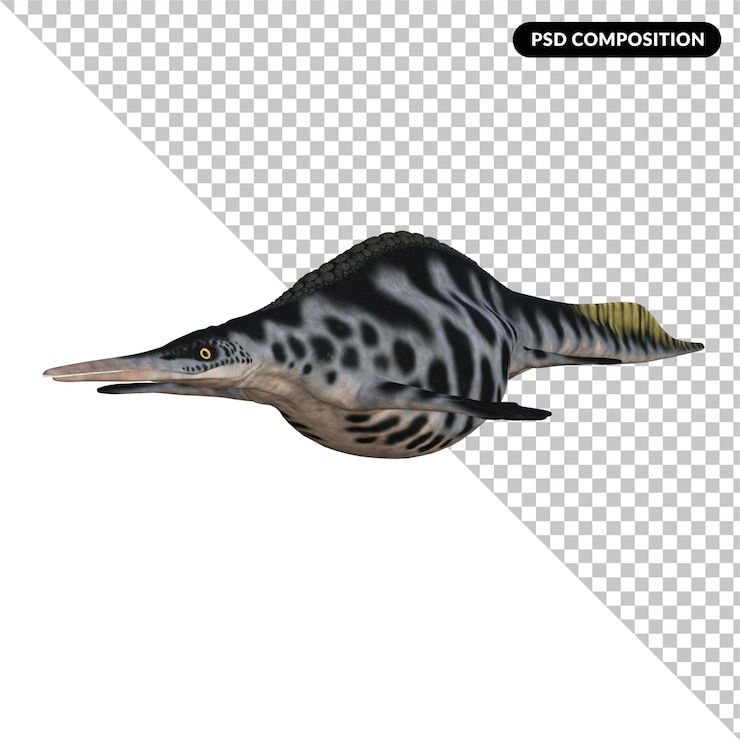 PSD 胡佩苏库斯恐龙 孤立的 3d 渲染