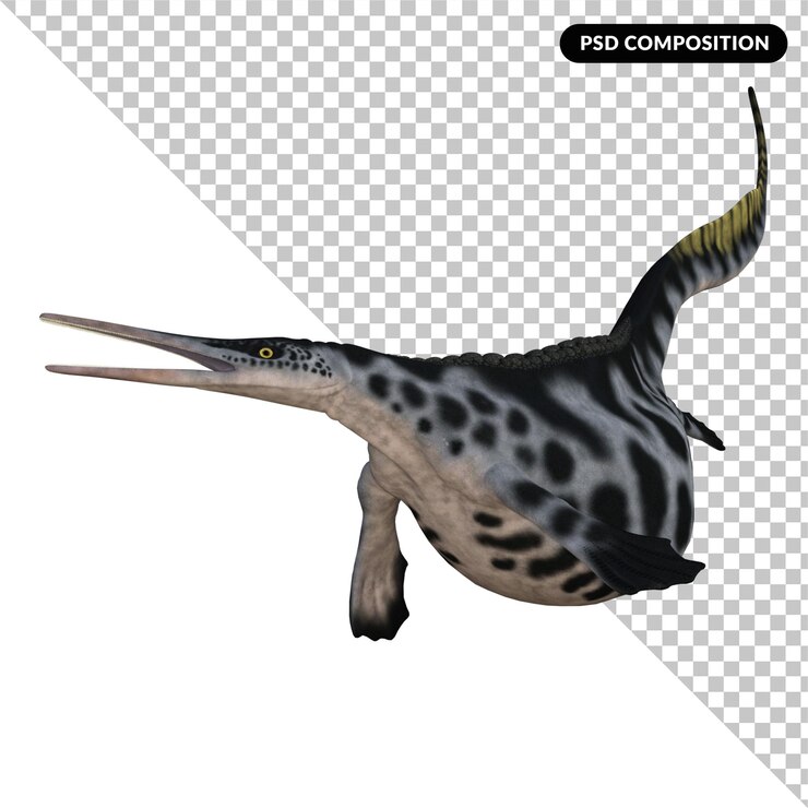 PSD 胡佩苏库斯恐龙 孤立的 3d 渲染