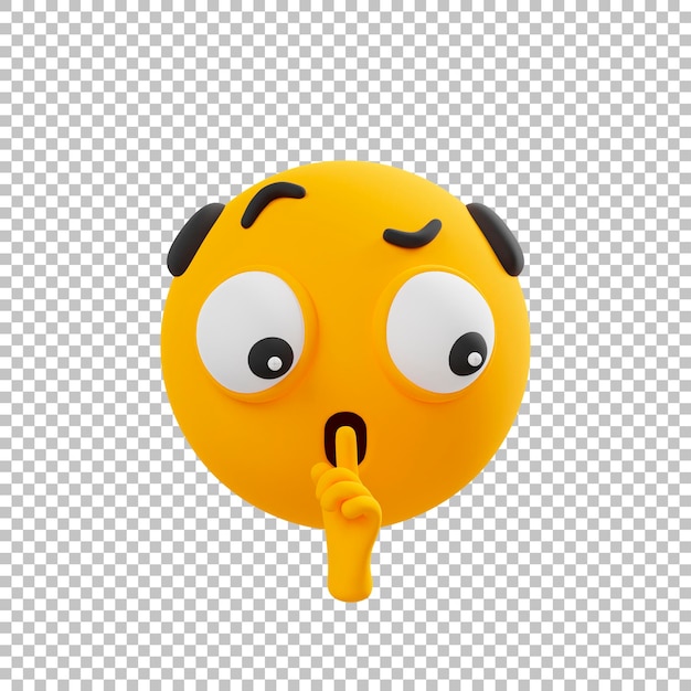 PSD icona emoji 3d emoticon silenzio