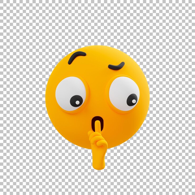 hush emoticon 3d emoji Icon