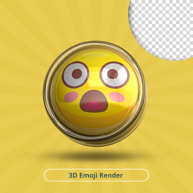 Hushed Face emoji 3d illustration