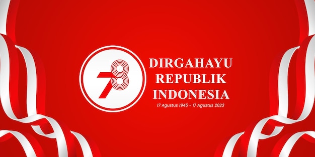 PSD hut ri ke 78 tahun banner dirgahayu republik indonesia banner design template psd file red