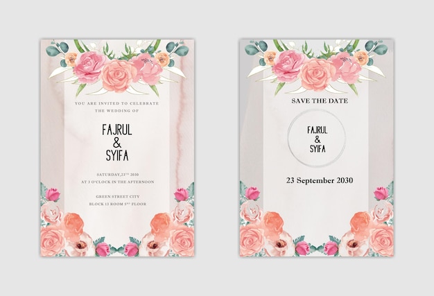 Huwelijksuitnodiging elegant psd