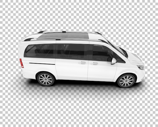 Hvit bybil på transparent bakgrunn, 3D-rendering illustrasjon