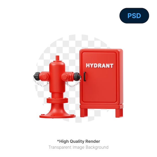 PSD hydrant 3d icon premium psd