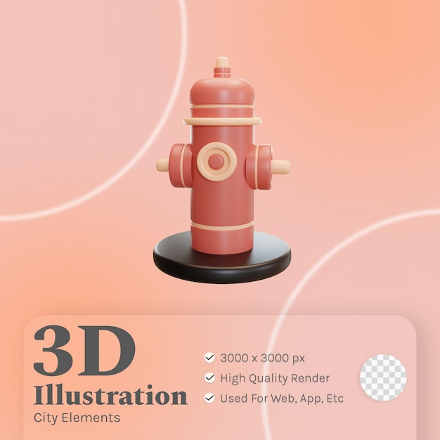 PSD hydrant illustration 3d