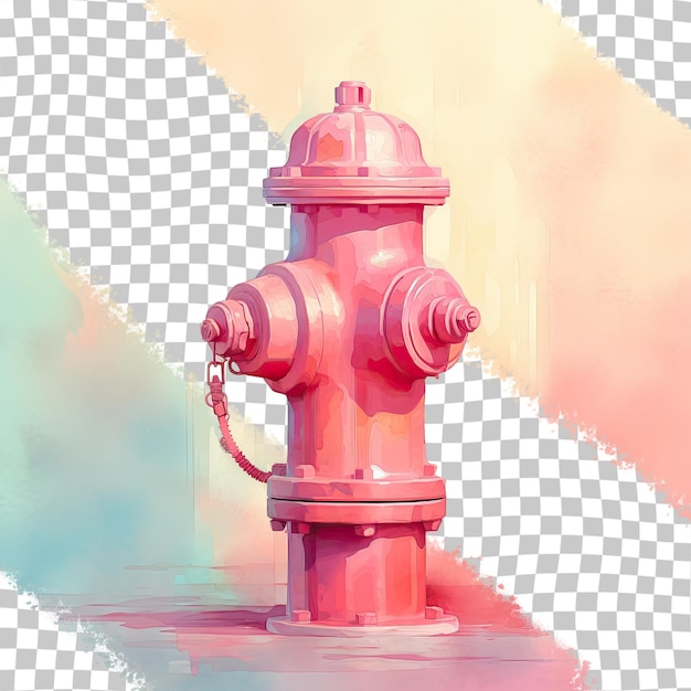 PSD hydrant przeciwpożarowy na czerwonym, przezroczystym tle