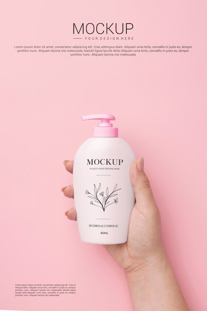 PSD mockup di pacchetto di gel idroalcolico