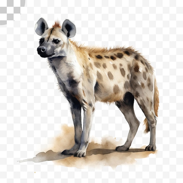 PSD hyenas watercolor illustration transparent png