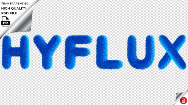 PSD hyflux typografie blauwe fluffy tekst psd transparent