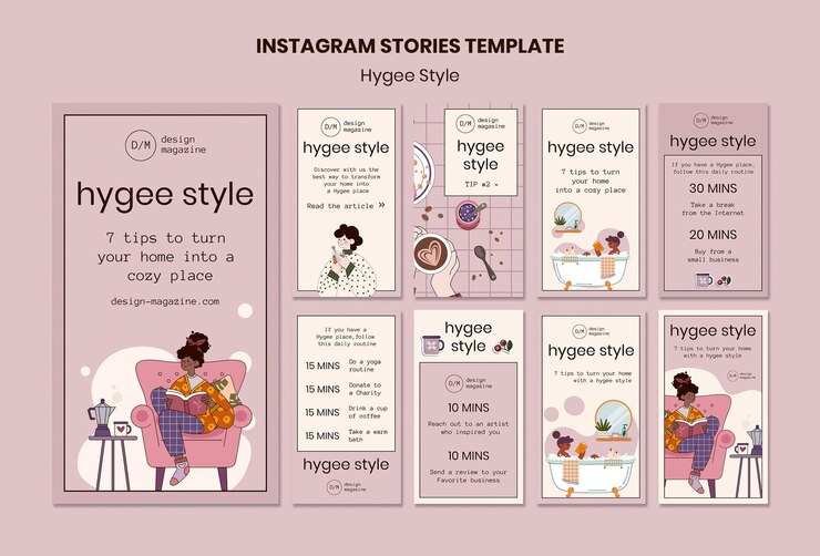 PSD hygge風格的 instagram 故事模板
