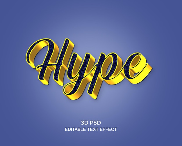 PSD hype 3d editable text effect with premium background