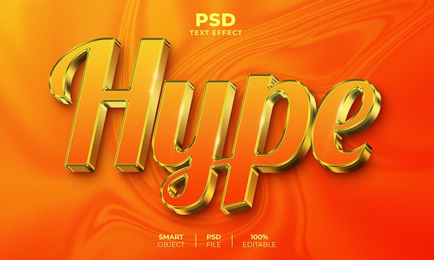Hype 3d edytowalny efekt tekstowy